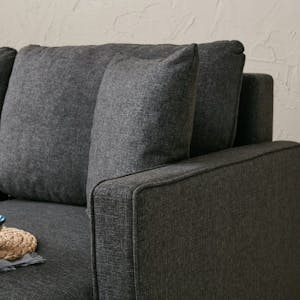 Canapé d'angle convertible anthracite - côté droit COMO